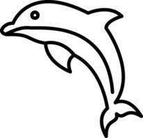 icono de línea de delfines vector