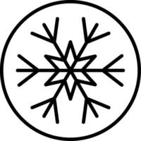 icono de línea de copo de nieve vector