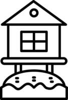 Beach Hut Line Icon vector