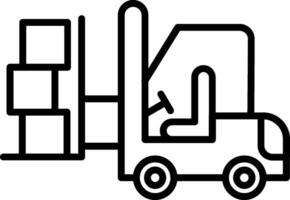 Forklift Line Icon vector