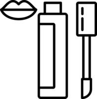 icono de línea de brillo de labios vector