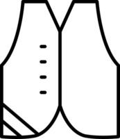 Waistcoat Line Icon vector