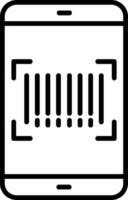 código de barras escanear línea icono vector