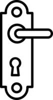 Door Handle Line Icon vector