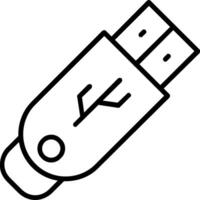 icono de línea de pendrive vector