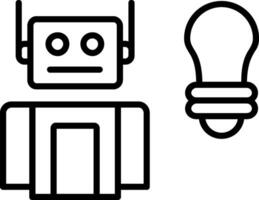 Robot Line Icon vector