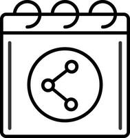 Shared Calender Line Icon vector