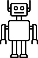 icono de línea de robot vector