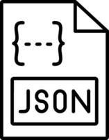 json línea icono vector