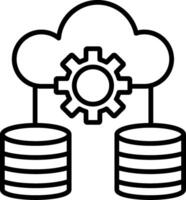 Data Storage Line Icon vector