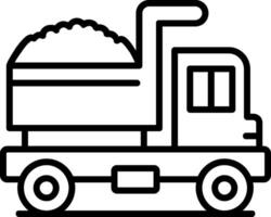 Dump Truck Line Icon vector