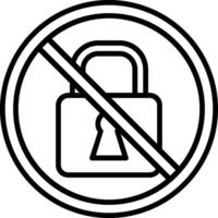 Prohibited Sign Line Icon vector