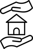 Home Insurance Line Icon vector