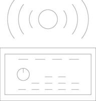 icono de línea del sistema de sonido vector