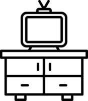 Tv Table Line Icon vector