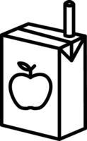 icono de línea de caja de jugo vector