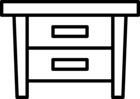 Side Table Line Icon vector