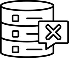 Delete Database Line Icon vector