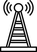 radio torre línea icono vector