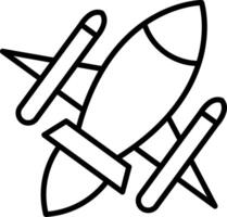 Rocket Ship Line Icon vector