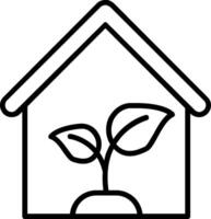 Greenhouse Line Icon vector