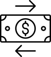 Bank Transfer Line Icon vector