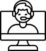 Online Consultant Line Icon vector