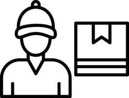 Delivery Man Line Icon vector