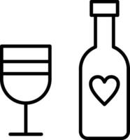 Wine Bottle Line Icon vector