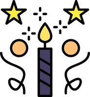 Candle Line Filled Icon vector