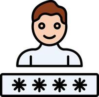 Account Password Line Filled Icon vector