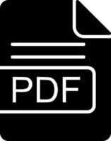 PDF File Format Glyph Icon vector