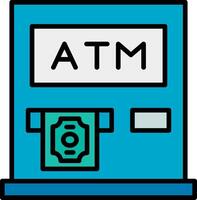 Atm Machine Line Filled Icon vector