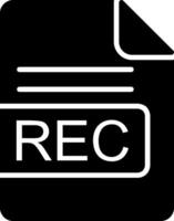REC File Format Glyph Icon vector