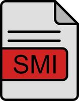 smi archivo formato línea lleno icono vector