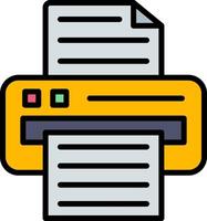 Printer Line Filled Icon vector