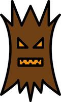 Tree Halloween Line Filled Icon vector