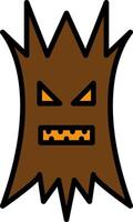 Tree Halloween Line Filled Icon vector