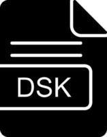 dsk archivo formato glifo icono vector