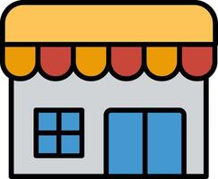 Supermarket Line Filled Icon vector