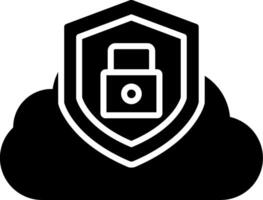 Cloud Security Glyph Icon vector