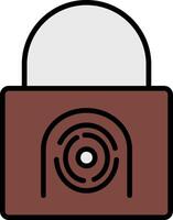 Security Basket Fingerprint Line Filled Icon vector