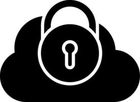 Security Castle Cloud Glyph Icon vector