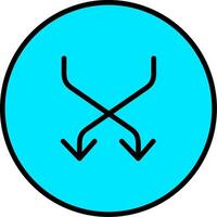 Shuffle Line Filled Icon vector