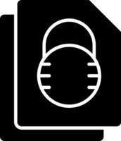 Security File Lock Glyph Icon vector