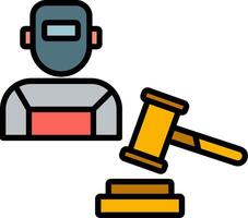 Labour Law Line Filled Icon vector