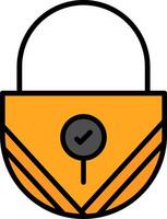 Lock Line Filled Icon vector