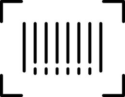 Bar Code Line Filled Icon vector