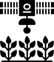 Satellite Crop Monitoring Glyph Icon vector