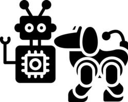 icono de glifo de robot vector